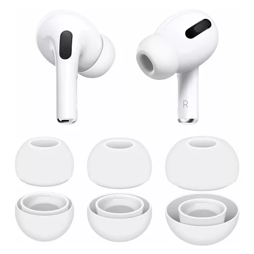 Cserélhető fülpárna (3 darabos) készlet - Apple AirPods Pro 3 -hoz, prémium szilikon, XS, S, L méretek - Fehér - Techsuit - AirVibe (ET2) 