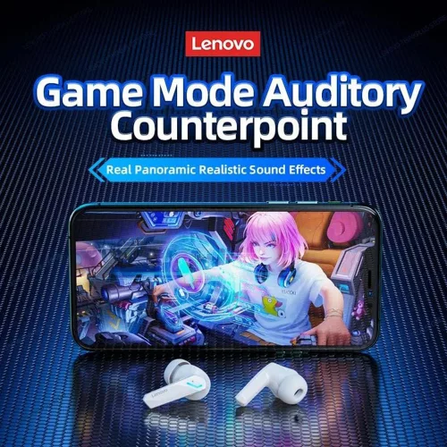 Lenovo GM2 Pro - Gamer Bluetooth 5.3 vezeték nélküli bluetooth fülhallgató - Fehér