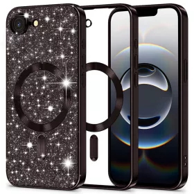 Techsuit - Luxury Glitter MagSafe - iPhone 16e - Fekete