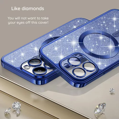 Techsuit - Luxury Glitter MagSafe - iPhone 16e - Fekete