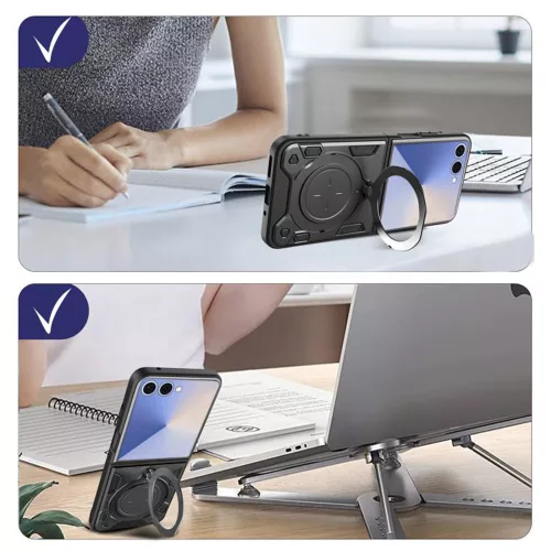 Techsuit - CamGuard Pro - Samsung Galaxy Z Flip 7 - Fekete