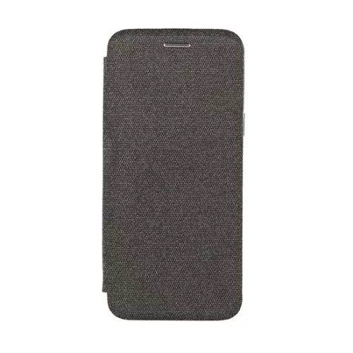 Iphone X/XS, Kinyitható Kártyatartós tok állványfunkcióval, pamut külsővel - Fekete - Vennus Book COTTON 