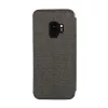 Iphone X/XS, Kinyitható Kártyatartós tok állványfunkcióval, pamut külsővel - Fekete - Vennus Book COTTON 