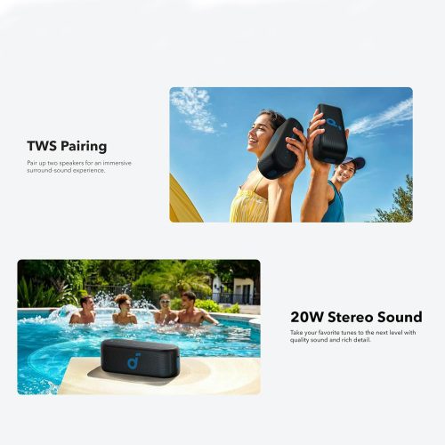 Anker – Vezeték nélküli hangszóró Soundcore Select 2S – True Wireless Stereo, 20W, IPX7 – Fekete
