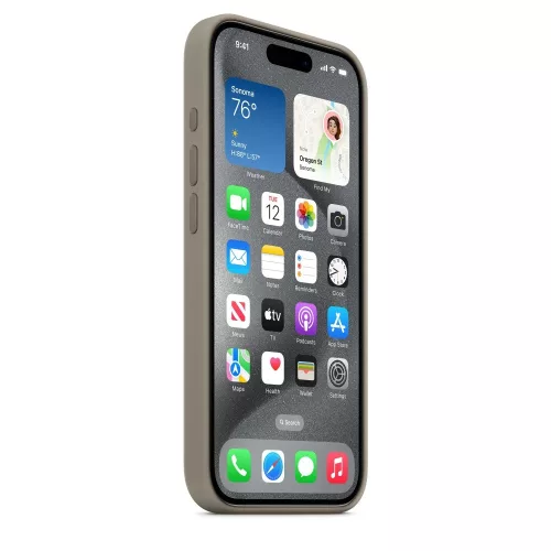 MagSafe Szilikon tok iPhone 15 Pro Max - Clay (Bézs)