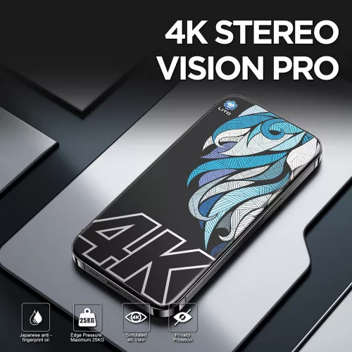 iPhone 17 / iPhone 16 Pro Privacy kijelzővédő fólia - Betekintésgátló, 9H edzett üveg, 3D teljes kijelzős illeszkedés, ujjlenyomat-mentes - Lito D+ Max 4K Privacy