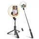 Selfie Bot - Stabil Tripod LED gyűrűfénnyel, Bluetooth távirányítóval, 80 cm - Fekete - Techsuit (Q07)