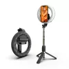 Selfie Bot - Stabil Tripod LED gyűrűfénnyel, Bluetooth távirányítóval, 80 cm - Fekete - Techsuit (Q07)
