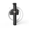 Selfie Bot - Stabil Tripod LED gyűrűfénnyel, Bluetooth távirányítóval, 80 cm - Fekete - Techsuit (Q07)
