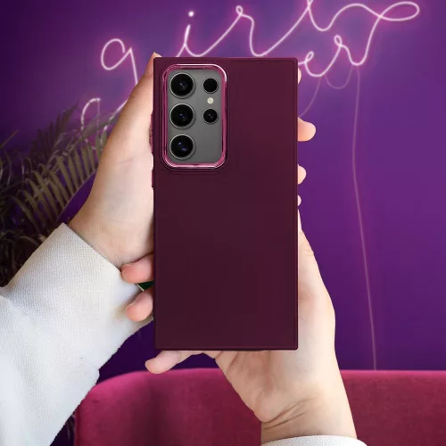 FRAME Szilikon tok extra kameravédelemmel SAMSUNG S25 - Lila