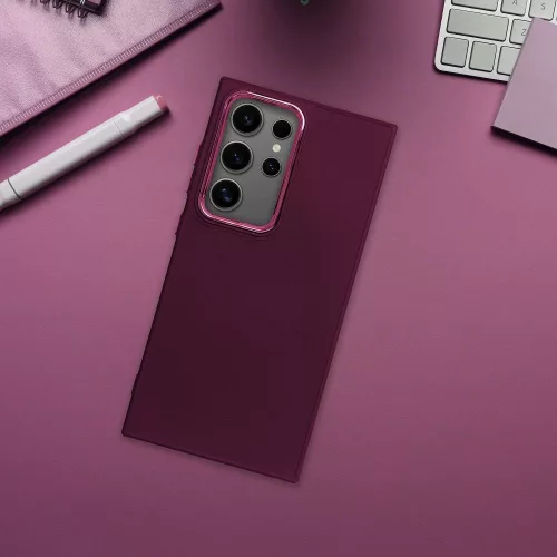 FRAME Szilikon tok extra kameravédelemmel SAMSUNG S25 - Lila