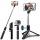 Techsuit - Selfie Bot (Q02) – Összecsukható tripod Bluetooth távirányítóval, 360°-os forgással, rozsdamentes acél, 103 cm – Fekete