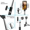 Techsuit - Selfie Bot (Q02) – Összecsukható tripod Bluetooth távirányítóval, 360°-os forgással, rozsdamentes acél, 103 cm – Fekete