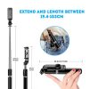 Techsuit - Selfie Bot (Q02) – Összecsukható tripod Bluetooth távirányítóval, 360°-os forgással, rozsdamentes acél, 103 cm – Fekete