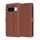 Google Pixel 8 Pro, Kinyitható kártyatartós Ökobőr tok állványfunkcióval - Barna - Techsuit Leather Folio