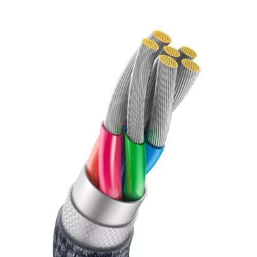 USB kábel - gyorstöltéshez és adatátvitelhez, USB Type-A / USB Type-C, 100W, 2m - Fekete - Baseus Crystal Shine