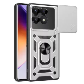   Modern Ütésálló Telefontok Állvánnyal és Kamera Védelemmel Xiaomi 14 5G - Szürke