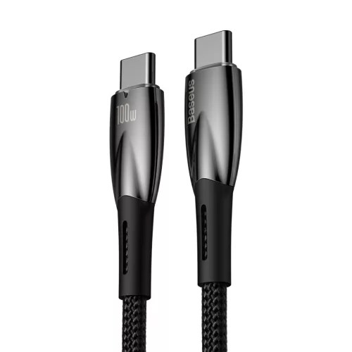 Baseus fekete gyorstöltő USB-C / USB-C kábel (100W, 5A, 480Mb/s, 1 méter)