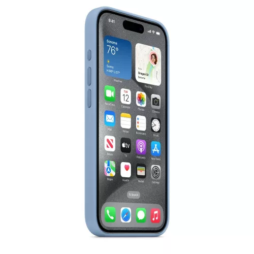 MagSafe Szilikon tok iPhone 15 Pro Max - blue (Világoskék)