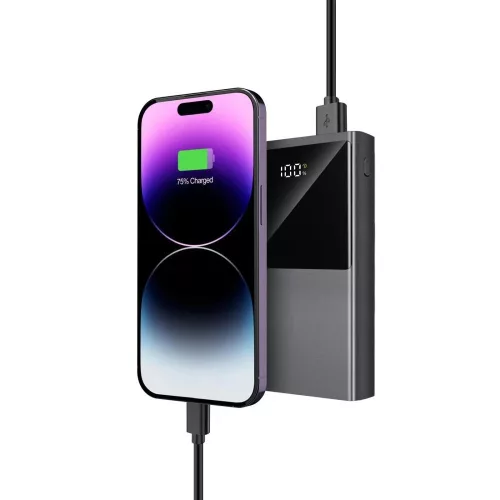 Tech-Protect Powerbank PB13 20000mAh 22.5W 2x USB-A / USB-C / Lightning-USB-C / USB-A kábel - szürke