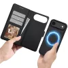 iPhone 17 Air, Mágneses Öko bőr telefontok kártyatartóval és állvánnyal - Matt fekete - Tech-Protect Wallet MagSafe