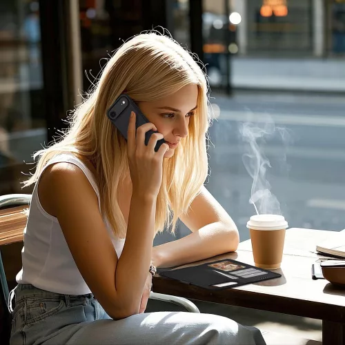 iPhone 17 Air, Mágneses Öko bőr telefontok kártyatartóval és állvánnyal - Matt fekete - Tech-Protect Wallet MagSafe