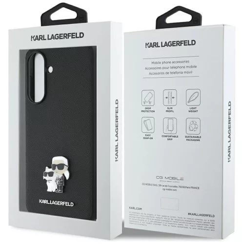 Karl Lagerfeld - Saffiano - Samsung Galaxy A36 / A56 5G - Karl & Choupette fém díszítéssel