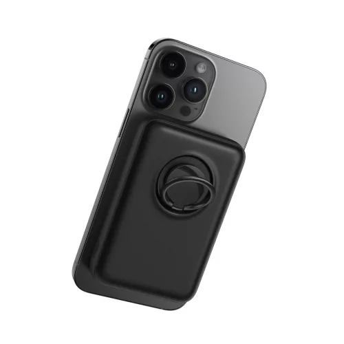 Vezeték nélküli powerbank 10000mAh Joyroom JR-W050 20W MagSafe gyűrűvel és állvánnyal – fekete