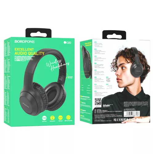 Borofone BO20 Bluetooth Fejhallgató - Fekete