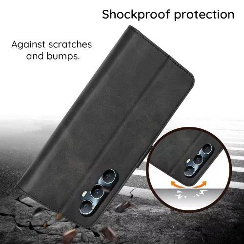 Techsuit - Diary Book - Eco Bőr kinyitható tok, kártyatartóval - Samsung Galaxy A06 - Fekete