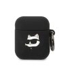 Karl Lagerfeld Choupette fejes fekete szilikon tok (Airpods 1/2)