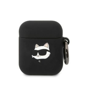   Karl Lagerfeld Choupette fejes fekete szilikon tok (Airpods 1/2)