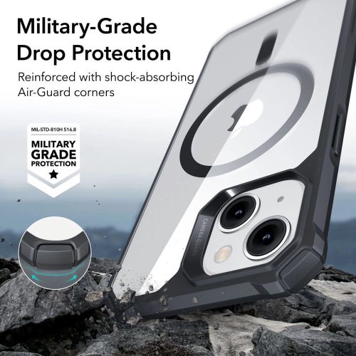 ESR Air Armor Halolock MagSafe iPhone 14 Plus - Átlátszó/Fekete