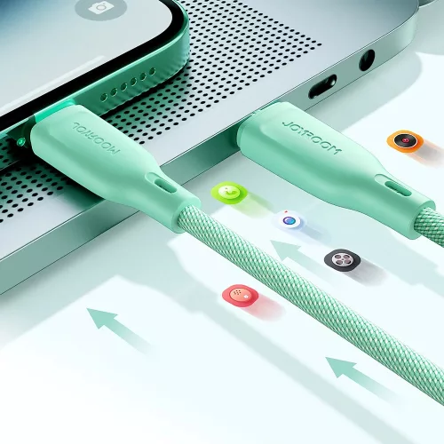 Joyroom Multi-Color S-A34 USB-A / USB-C Kábel 100W 1m - Rózsaszín