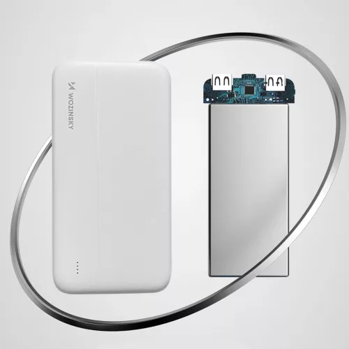 Wozinsky powerbank Li-Po 10000mAh Power Bank 2x USB-porttal (WPBWE1) - Fehér