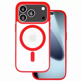   iPhone 17 Pro Max, MagSafe ütésálló tok - Piros - Acrylic Color Case