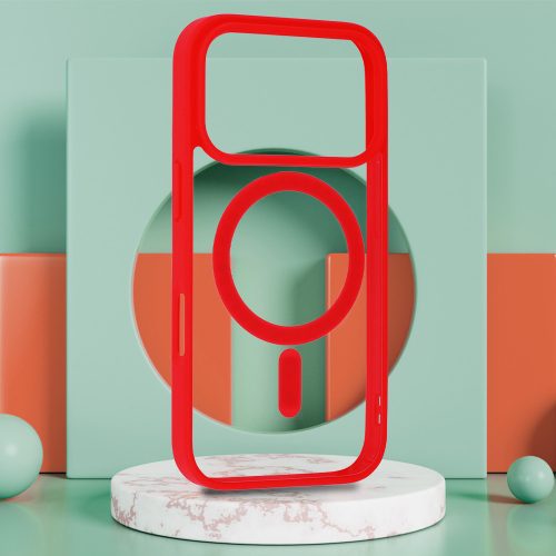iPhone 17 Pro Max, MagSafe ütésálló tok - Piros - Acrylic Color Case