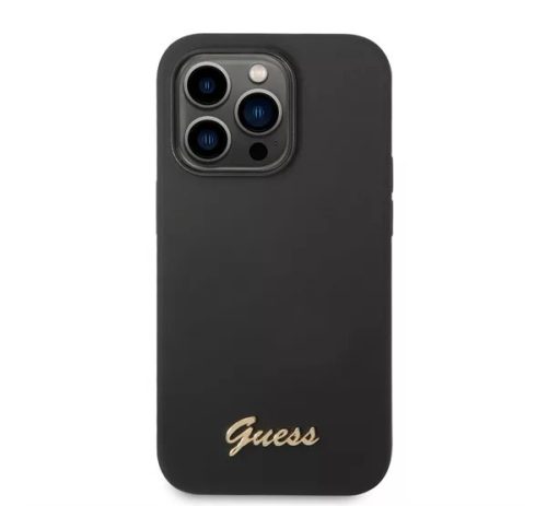 Guess Fém logós Szilikon tok iPhone 12 Mini - Fekete