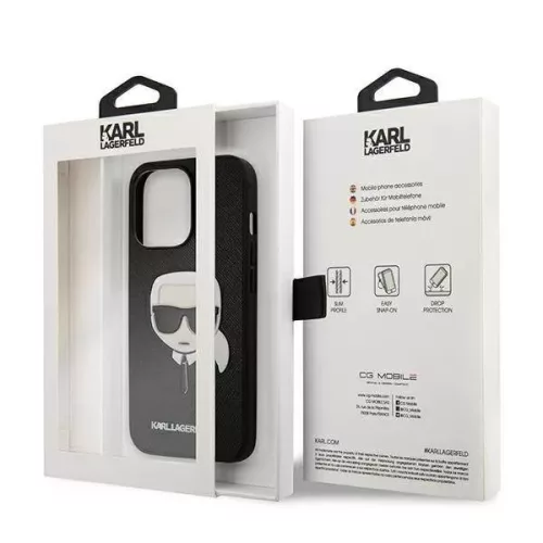 Karl Lagerfeld Saffiano fekete tok (iPhone 13 Mini)