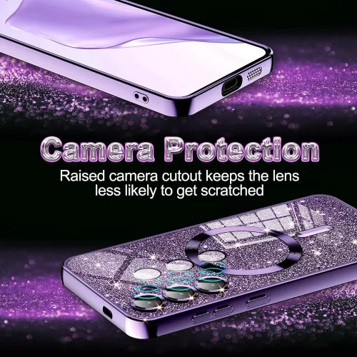 Techsuit - Luxury Glitter MagSafe - Samsung Galaxy A55 5G - Piros