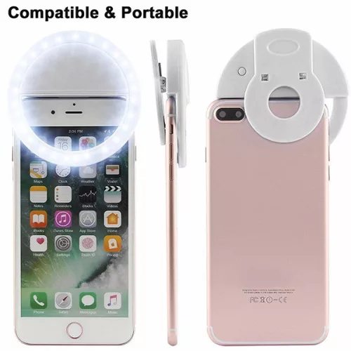 Techsuit - Ring Light (RL-01) - Mobiltelefonhoz - Fehér