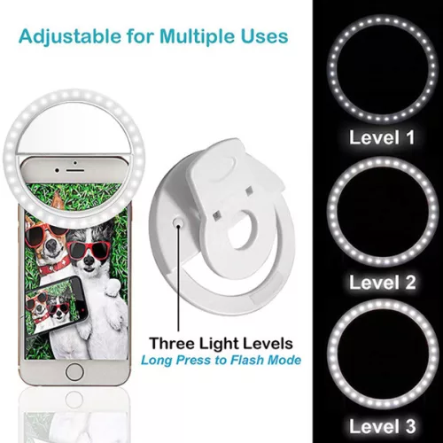 Techsuit - Ring Light (RL-01) - Mobiltelefonhoz - Fehér
