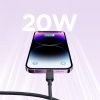 Joyroom Multi-Color A14 USB-C / Lightning Kábel 20W - 1.2 m - Fekete