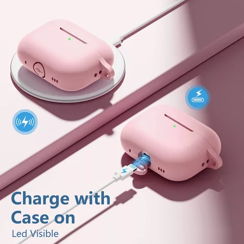 Techsuit - Szilikon tok - AirPods Pro 1 / 2 - Pink