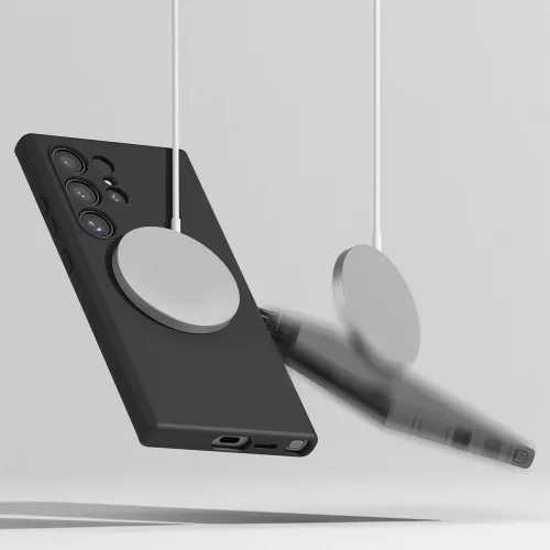 iPhone 17 Pro, Puha tapintású MagSafe szilikon tok, mikroszálas béléssel, Techsuit - SoftFlex - Sötétkék