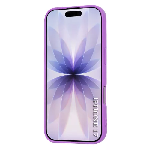 iPhone 17, Puha tapintású MagSafe szilikon tok, mikroszálas béléssel, Techsuit - SoftFlex - Lila