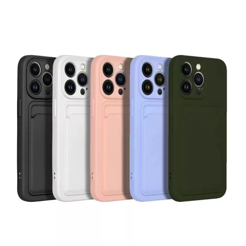 Szilikon kártyatartós lila tok (Samsung A72)