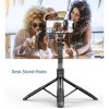 Techsuit - Selfie Bot (L16) - Stabil tripod állvány, vezeték nélküli távirányító, 157cm - Fekete