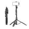 Techsuit - Selfie Bot (L16) - Stabil tripod állvány, vezeték nélküli távirányító, 157cm - Fekete