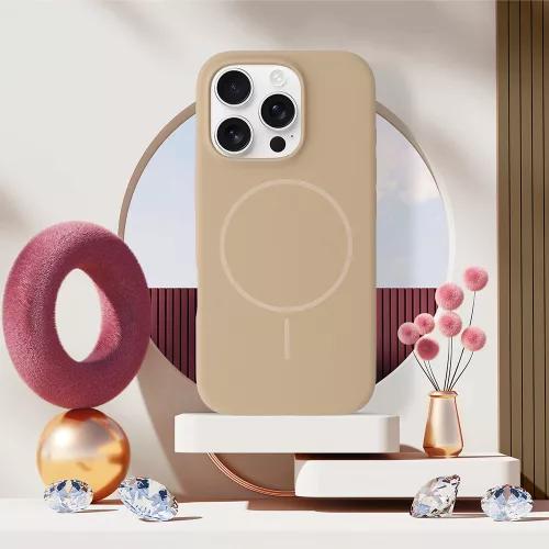 MagSafe Slim Szilikon tok iPhone 13 - Barna